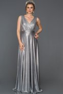 Long Silver Prom Gown ABU203