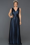 Long Navy Blue Prom Gown ABU203