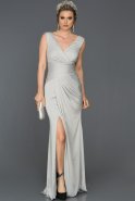 Long Grey Prom Gown ABU049