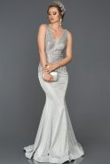 Silver Long Mermaid Prom Dress AB4557