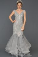 Long Grey Mermaid Prom Dress AB307