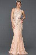 Long Salmon Mermaid Prom Dress AB316
