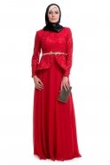 Red Hijab Dress C3533