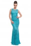Long Turquoise Evening Dress C3255
