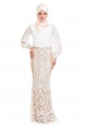 White Hijab Dress S4086