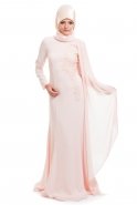 Salmon Hijab Dress S4078