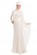 Ecru Hijab Dress S4078
