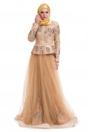 Salmon Hijab Dress S9027