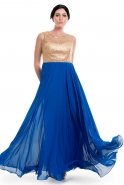 Long Sax Blue Evening Dress C3254