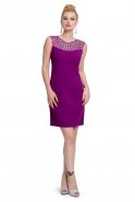 Short Purple Evening Dress T2167