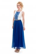 Long Sax Blue Evening Dress T2135