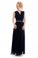 Long Dark Blue Evening Dress T2081