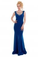 Long Sax Blue Evening Dress C3173