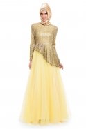 Yellow Hijab Dress S4064