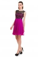 Short Purple Evening Dress T2157