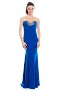 Long Sax Blue Evening Dress O4017