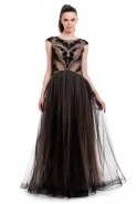 Long Black-Mink Evening Dress O1242