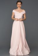 Long Pink Engagement Dress ABU237