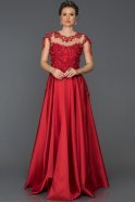 Long Red Engagement Dress ABU291