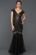 Long Black Mermaid Prom Dress AB421