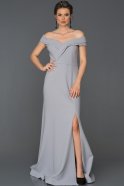 Long Grey Prom Gown ABU245