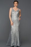 Long Grey Engagement Dress AB7116
