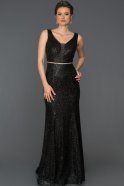 Long Black Mermaid Prom Dress ABU308