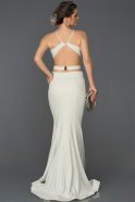 Long White-Silver Mermaid Evening Dress ABU202