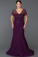 Long Purple Oversized Mermaid Evening Dress ABU307