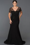 Long Black Oversized Mermaid Evening Dress ABU307