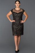 Short Black Plus Size Evening Dress ABK011