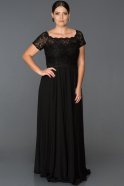 Long Black Plus Size Evening Dress ABU146
