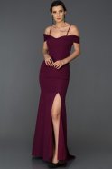Long Dark Purple Mermaid Evening Dress ABU475