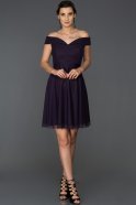 Short Dark Purple Invitation Dress ABK015