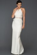 Long White Mermaid Evening Dress ABU041