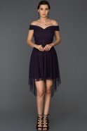 Short Dark Purple Prom Gown ABK142