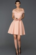 Short Powder Color Invitation Dress ABK062