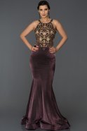 Long Plum Mermaid Prom Dress ABU293