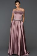Long Rose Colored Engagement Dress ABU304