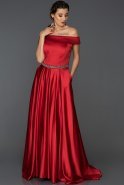 Long Red Engagement Dress ABU304