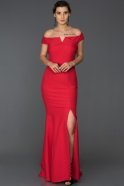 Long Red Mermaid Prom Dress ABU113