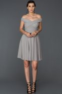 Short Grey Invitation Dress ABK008