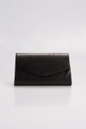 Black Leather Evening Bag V497