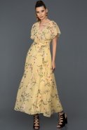 Long Yellow Prom Gown ABU483