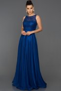 Long Sax Blue Prom Gown ABU038