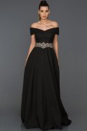 Long Black Engagement Dress ABU244
