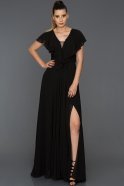 Long Black Engagement Dress ABU143