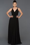 Long Black Engagement Dress ABU973