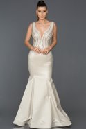 Long White Mermaid Prom Dress ABU208