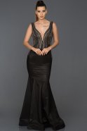 Long Black Mermaid Prom Dress ABU208